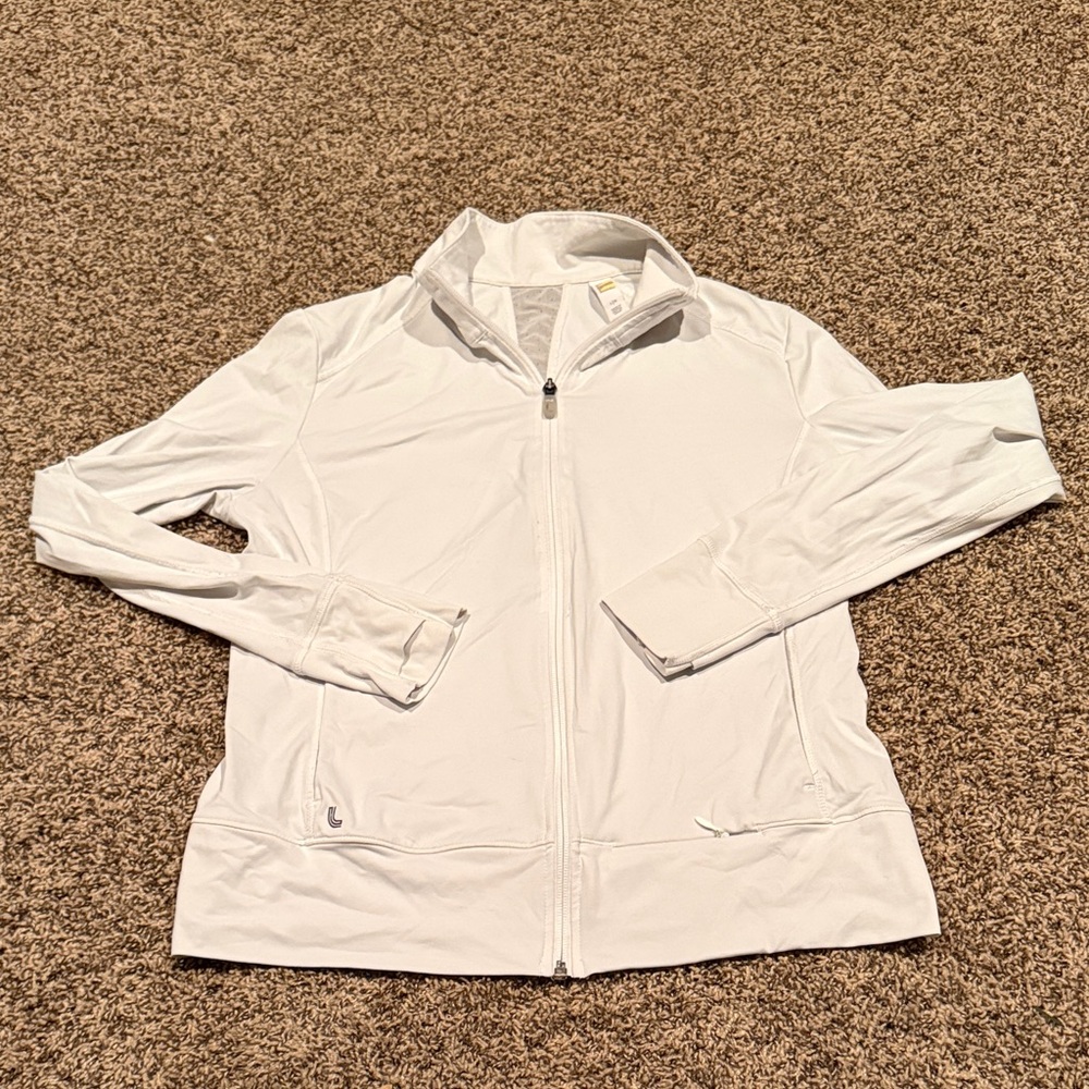 Lole Lightweight White Women's Zip-Up Jacket Sz. L